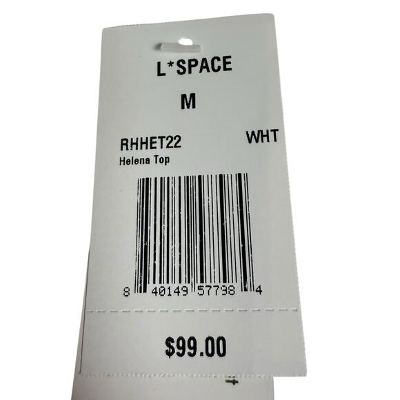 L*Space Helena White V-Wire Triangle Bikini Swimsuit Top Size Medium - Picture 6 of 8